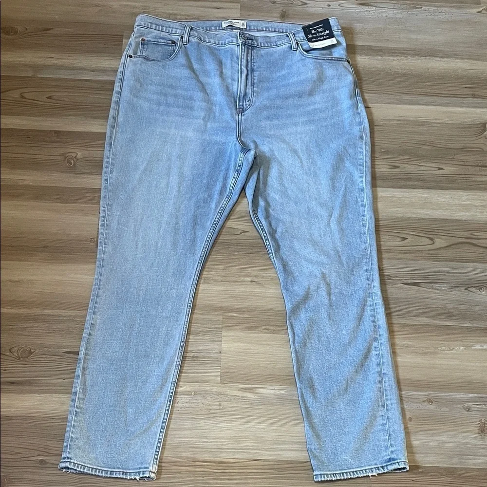 Abercrombie & Fitch Curve Love 90s Slim Straight Jean High Rise Plus 20R NEW